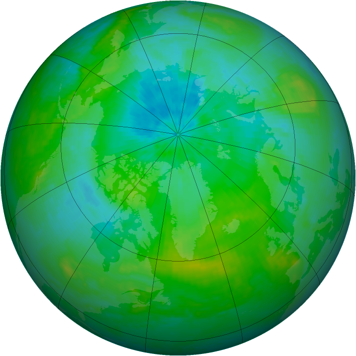 Arctic ozone map for 18 August 2001